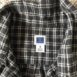 Janie and Jack grey flannel button down, Size 4T